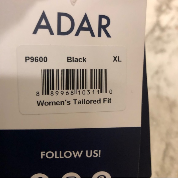 NWT New Adar Pro Sweetheart V-Neck Scrub Top, black color Size XL - Picture 12 of 16